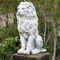 Garden decor life size carved antique marble stone sitting lion statue